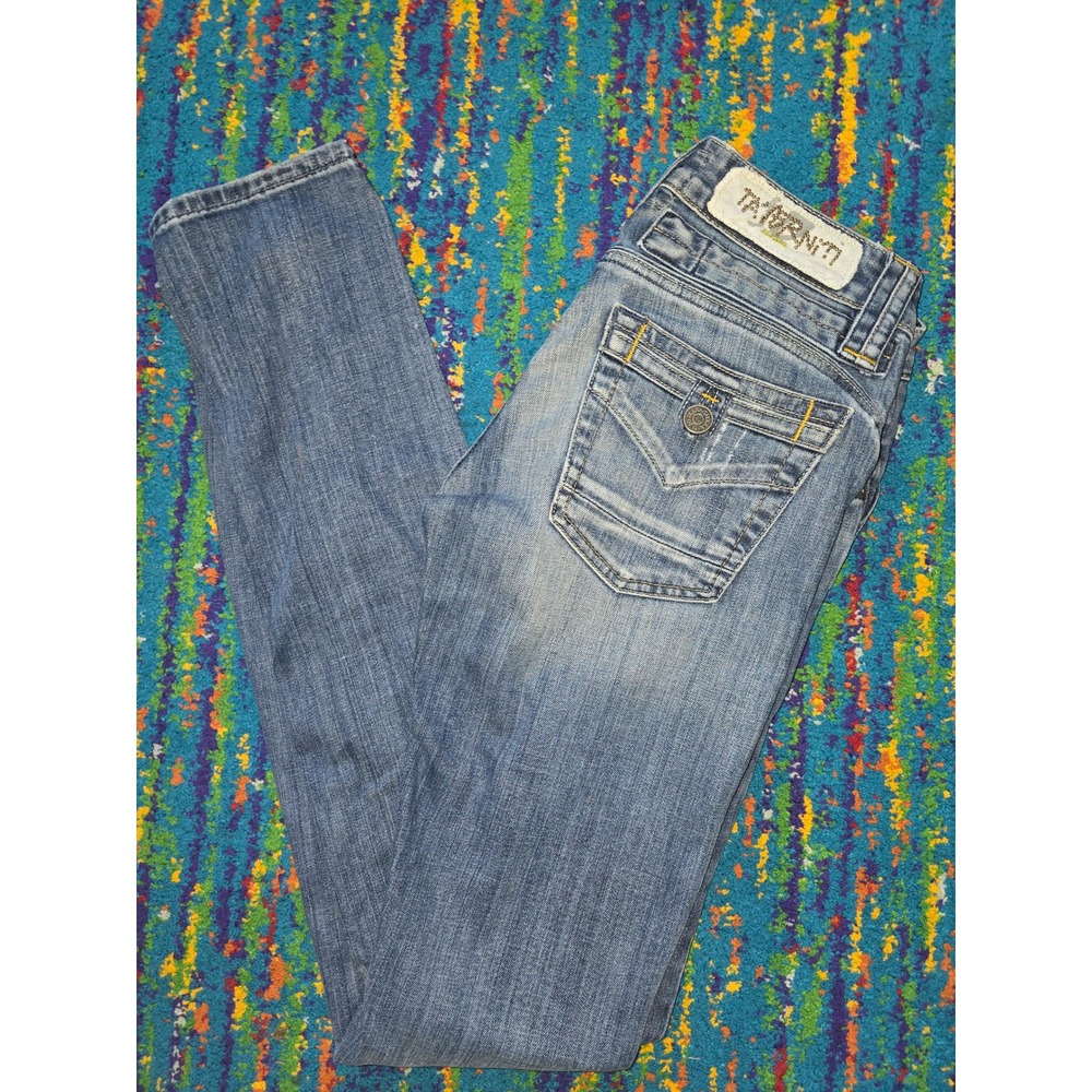 Taverniti So Jeans Cameron 12 Blue Rocker Distressed Skinny Women 26